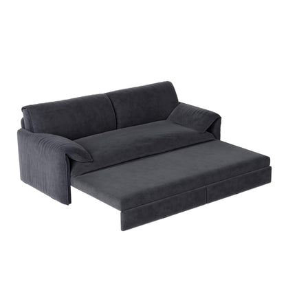 Divano letto estraibile da 66 pollici, divano letto convertibile 3 in 1 con contenitore laterale, divano letto multifunzionale in velluto