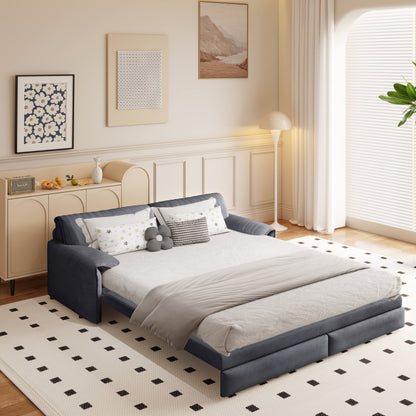Divano letto estraibile da 66 pollici, divano letto convertibile 3 in 1 con contenitore laterale, divano letto multifunzionale in velluto