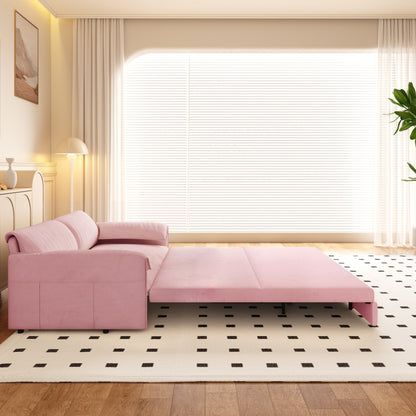 Divano letto estraibile da 66 pollici, divano letto convertibile 3 in 1 con contenitore laterale, divano letto multifunzionale in velluto