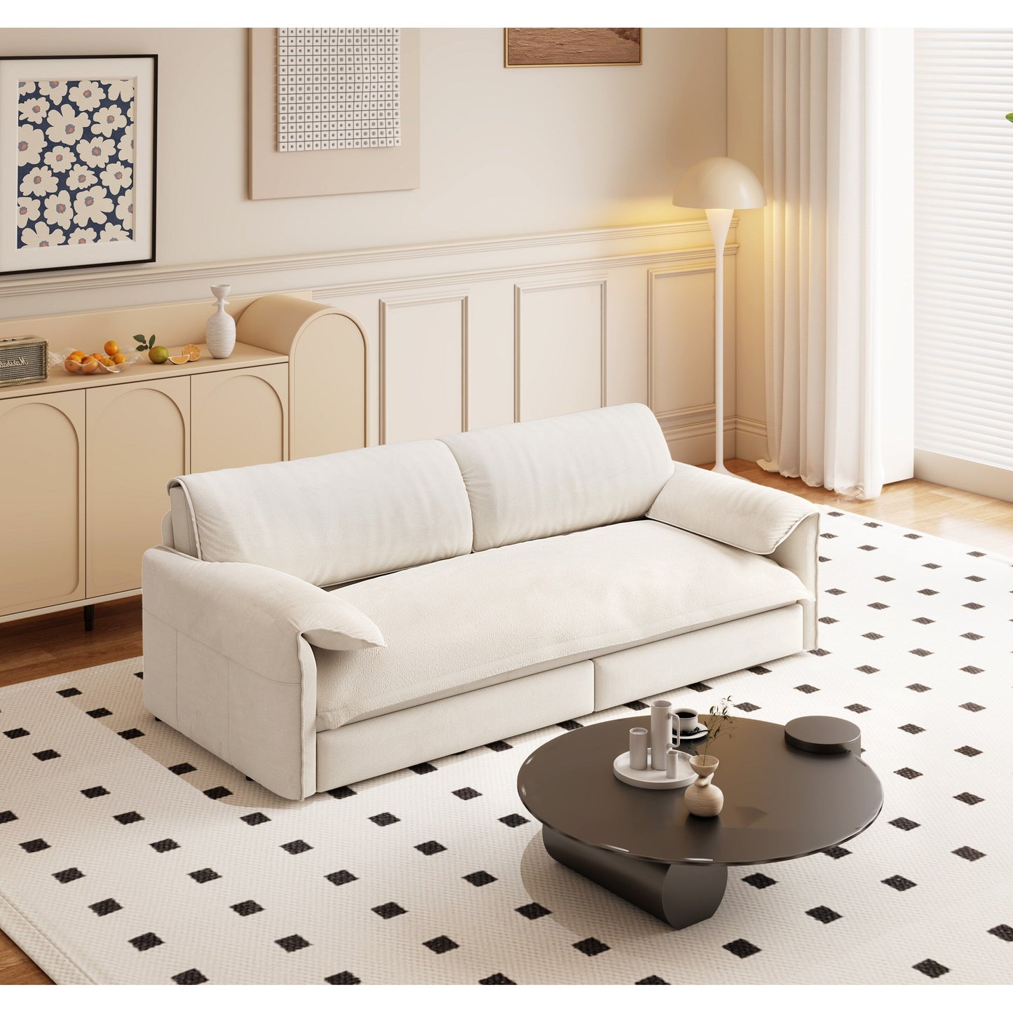 Divano letto estraibile da 66 pollici, divano letto convertibile 3 in 1 con contenitore laterale, divano letto multifunzionale in velluto