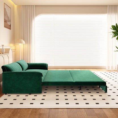 Divano letto estraibile da 66 pollici, divano letto convertibile 3 in 1 con contenitore laterale, divano letto multifunzionale in velluto