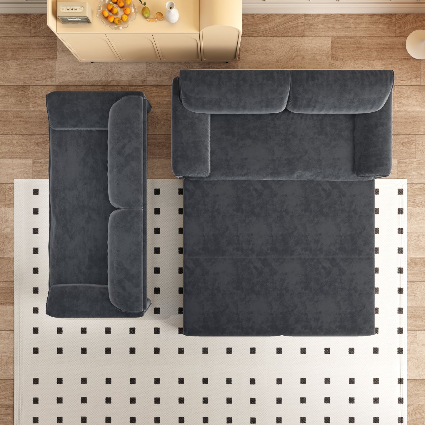 Divano letto estraibile da 66 pollici, divano letto convertibile 3 in 1 con contenitore laterale, divano letto multifunzionale in velluto