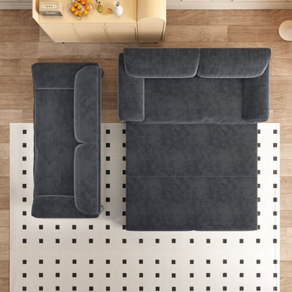 Divano letto estraibile da 66 pollici, divano letto convertibile 3 in 1 con contenitore laterale, divano letto multifunzionale in velluto