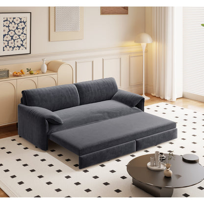 Divano letto estraibile da 66 pollici, divano letto convertibile 3 in 1 con contenitore laterale, divano letto multifunzionale in velluto