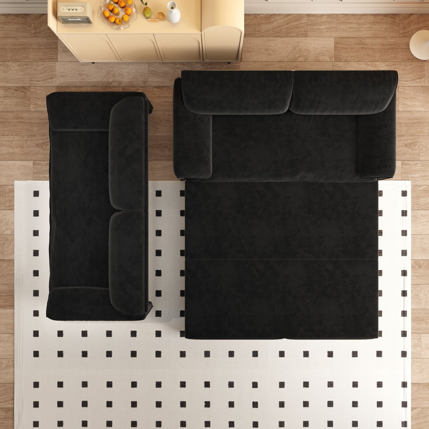 Divano letto estraibile da 66 pollici, divano letto convertibile 3 in 1 con contenitore laterale, divano letto multifunzionale in velluto