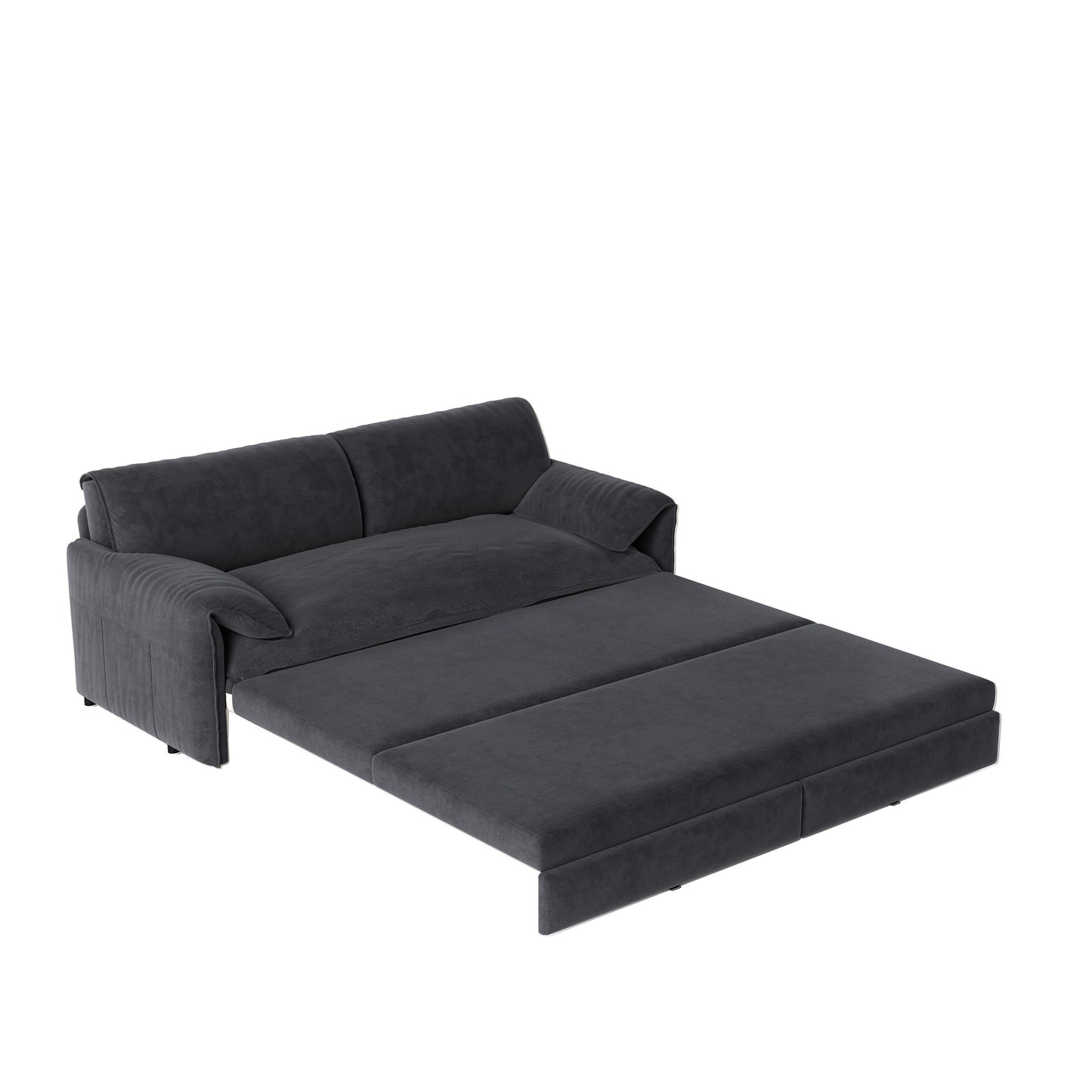 Divano letto estraibile da 66 pollici, divano letto convertibile 3 in 1 con contenitore laterale, divano letto multifunzionale in velluto