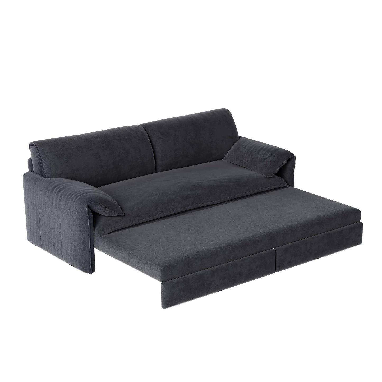 Divano letto 66Velluto a 2 posti con contenitore laterale per soggiorno, appartamento