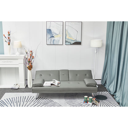 Divano letto multifunzionale in pelle bianca con tavolino - 31,00 x 67,00 x 33,00