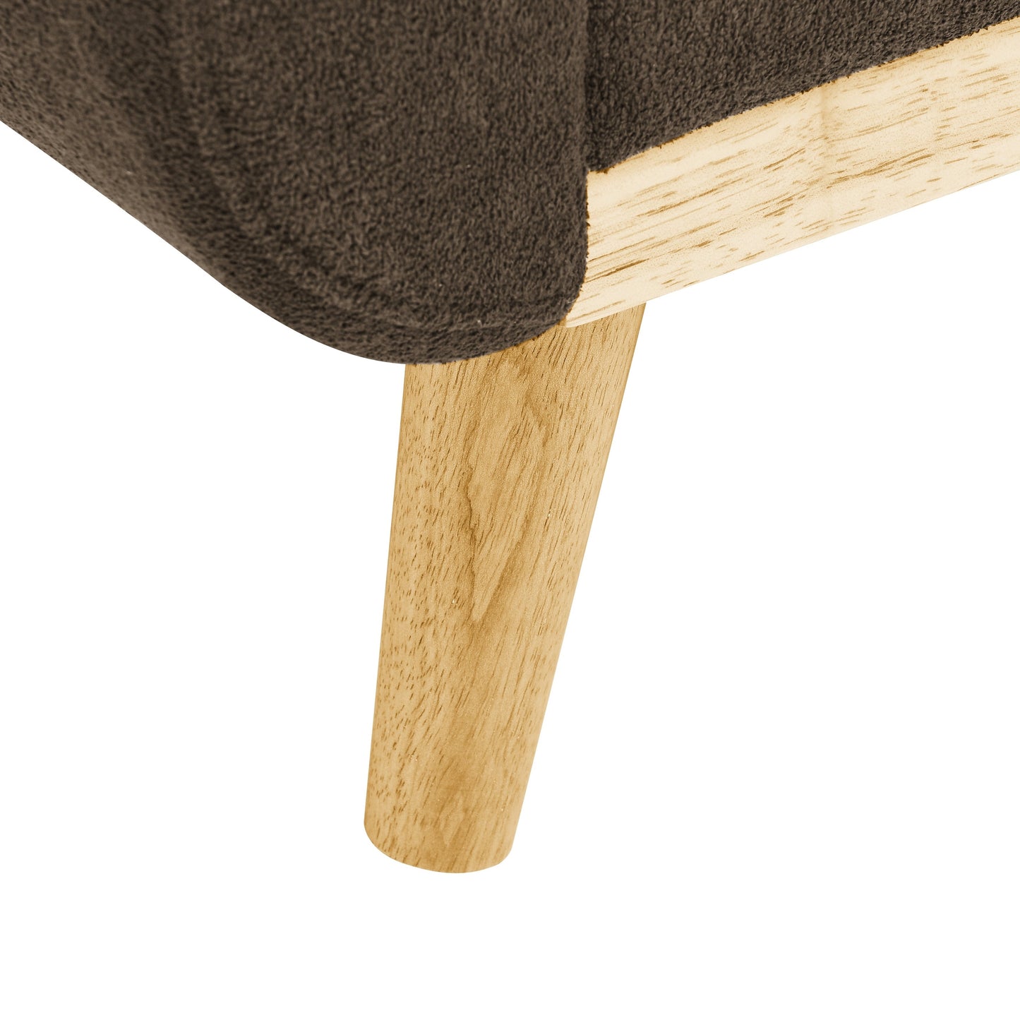 Divano a due posti imbottito e trapuntato in stile moderno di metà secolo, largo 67,7 cm, con gambe in legno