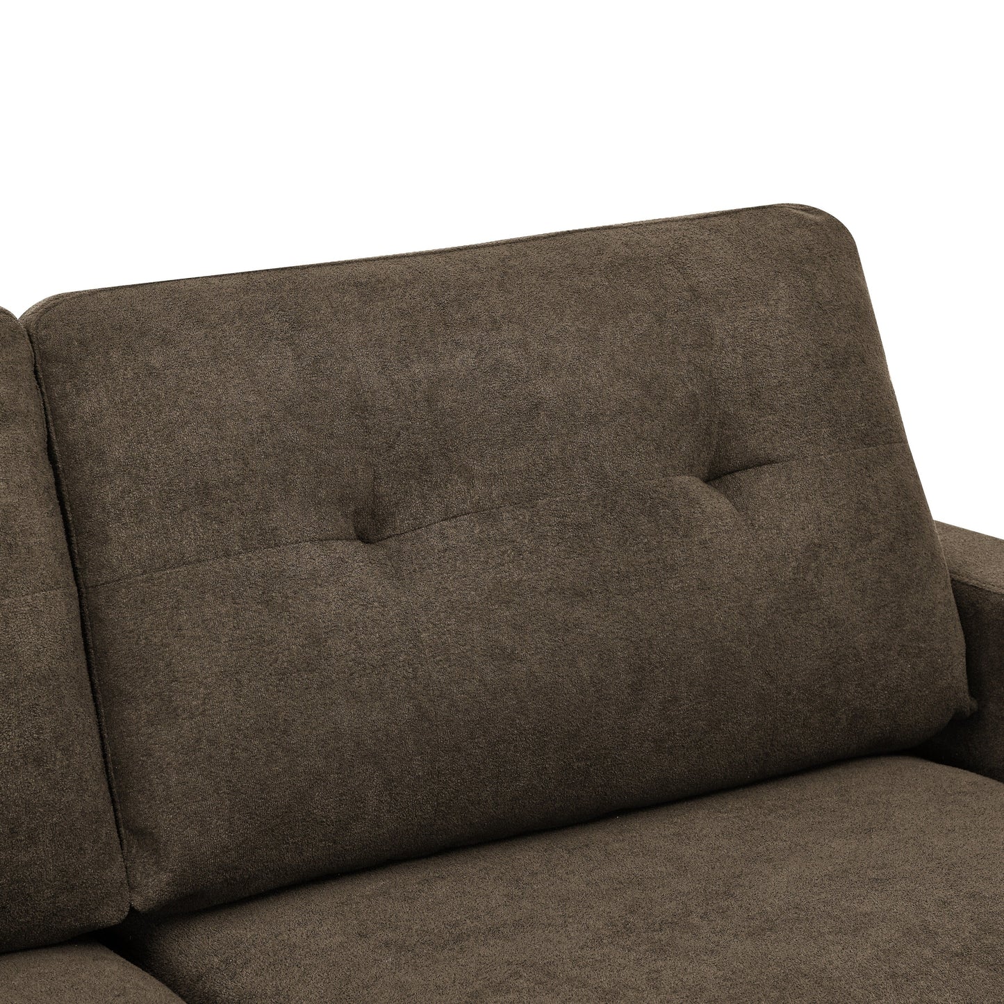 Divano a due posti imbottito e trapuntato in stile moderno di metà secolo, largo 67,7 cm, con gambe in legno