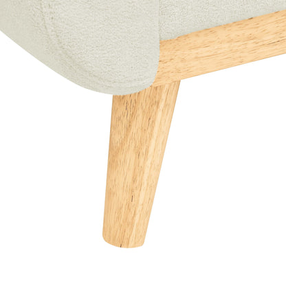 Divano a due posti imbottito e trapuntato in stile moderno di metà secolo, largo 67,7 cm, con gambe in legno