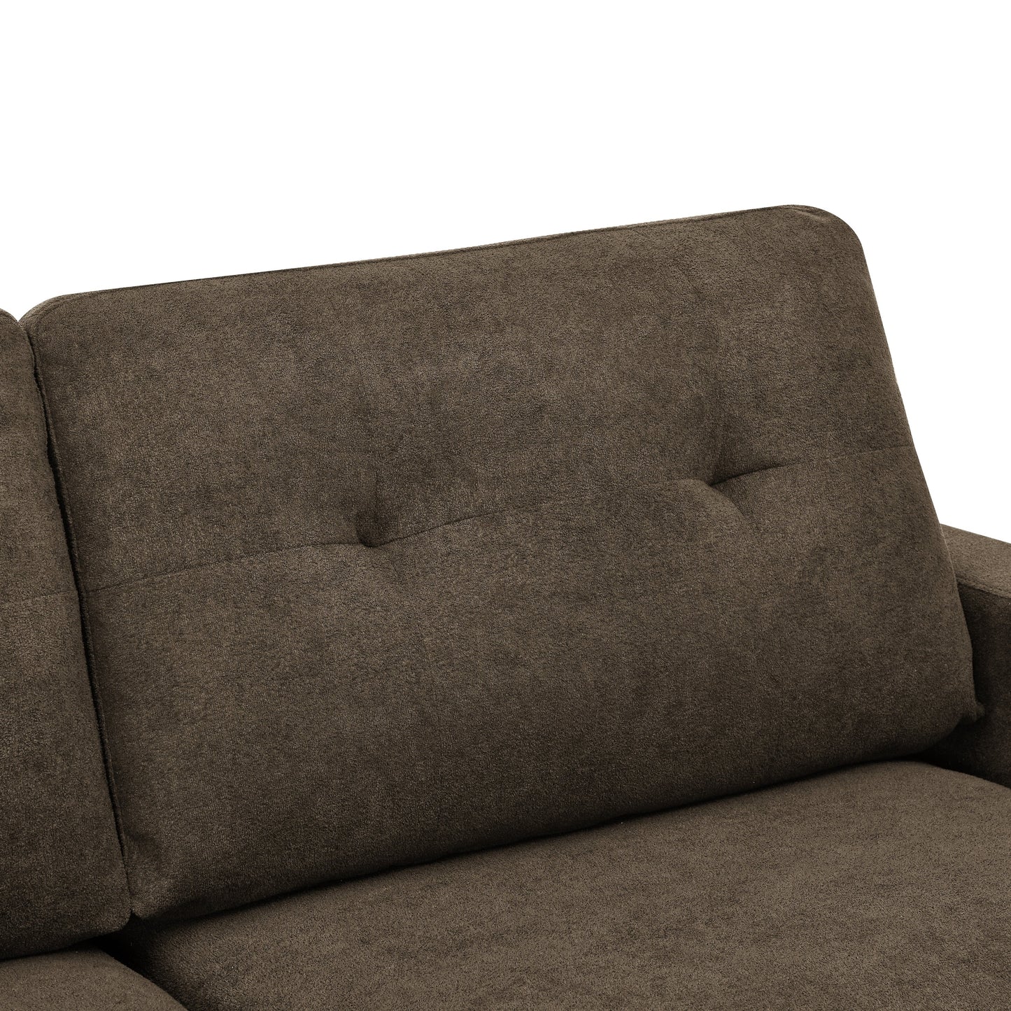 Divano a due posti imbottito e trapuntato in stile moderno di metà secolo, largo 67,7 cm, con gambe in legno