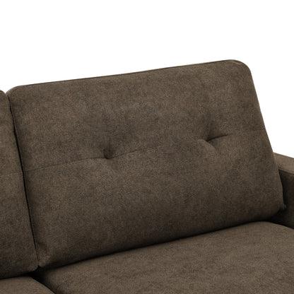 Divano a due posti imbottito e trapuntato in stile moderno di metà secolo, largo 67,7 cm, con gambe in legno