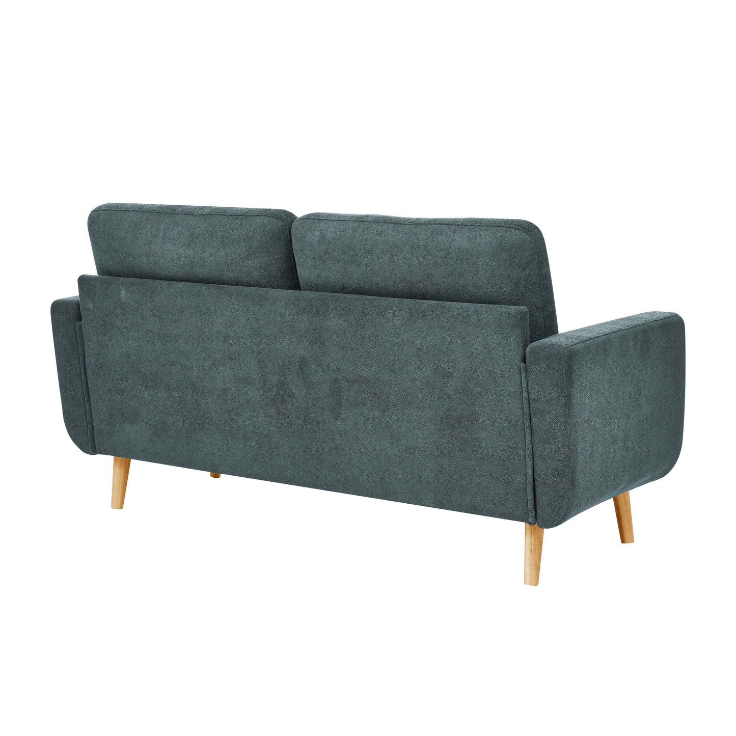 Divano a due posti imbottito e trapuntato in stile moderno di metà secolo, largo 67,7 cm, con gambe in legno