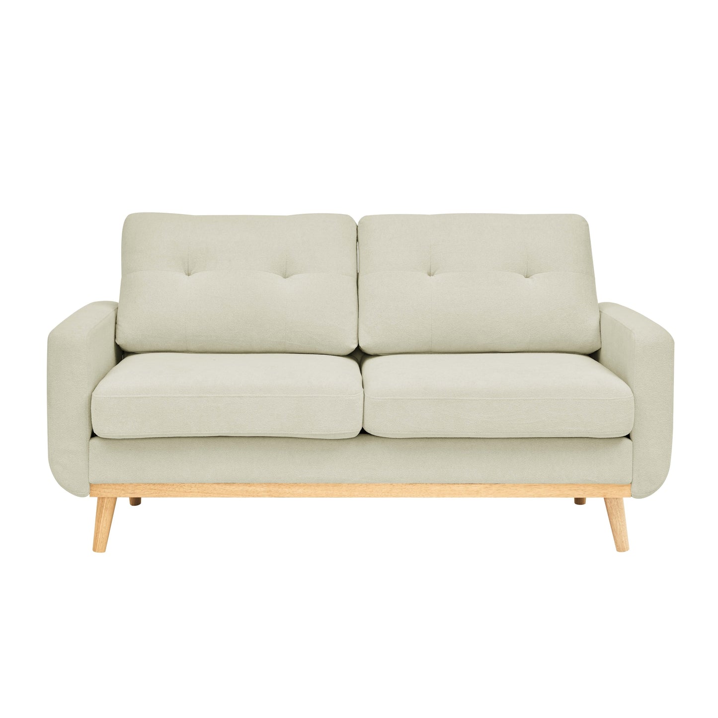 Divano a due posti imbottito e trapuntato in stile moderno di metà secolo, largo 67,7 cm, con gambe in legno