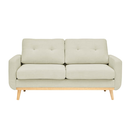 Divano a due posti imbottito e trapuntato in stile moderno di metà secolo, largo 67,7 cm, con gambe in legno