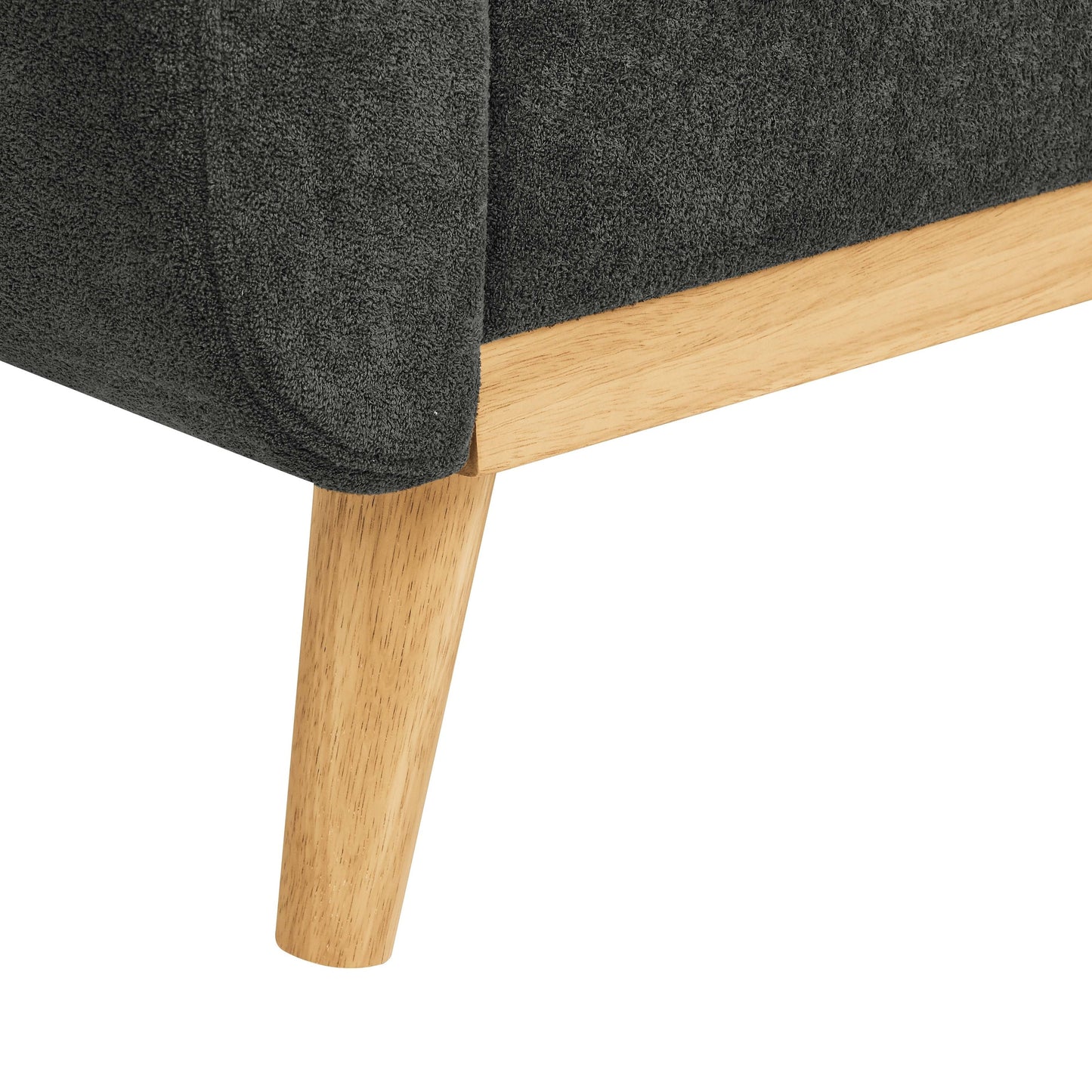 Divano a due posti imbottito e trapuntato in stile moderno di metà secolo, largo 67,7 cm, con gambe in legno