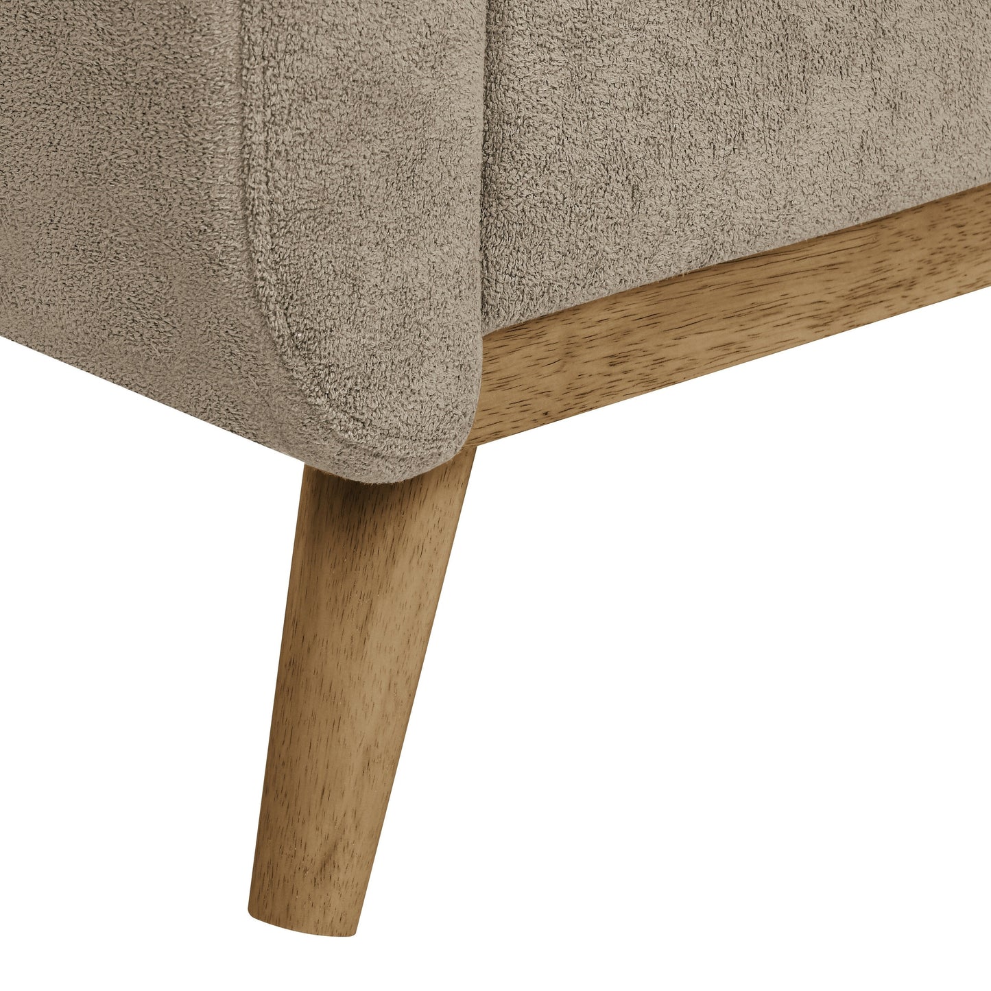 Divano a due posti imbottito e trapuntato in stile moderno di metà secolo, largo 67,7 cm, con gambe in legno