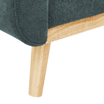 Divano a due posti imbottito e trapuntato in stile moderno di metà secolo, largo 67,7 cm, con gambe in legno