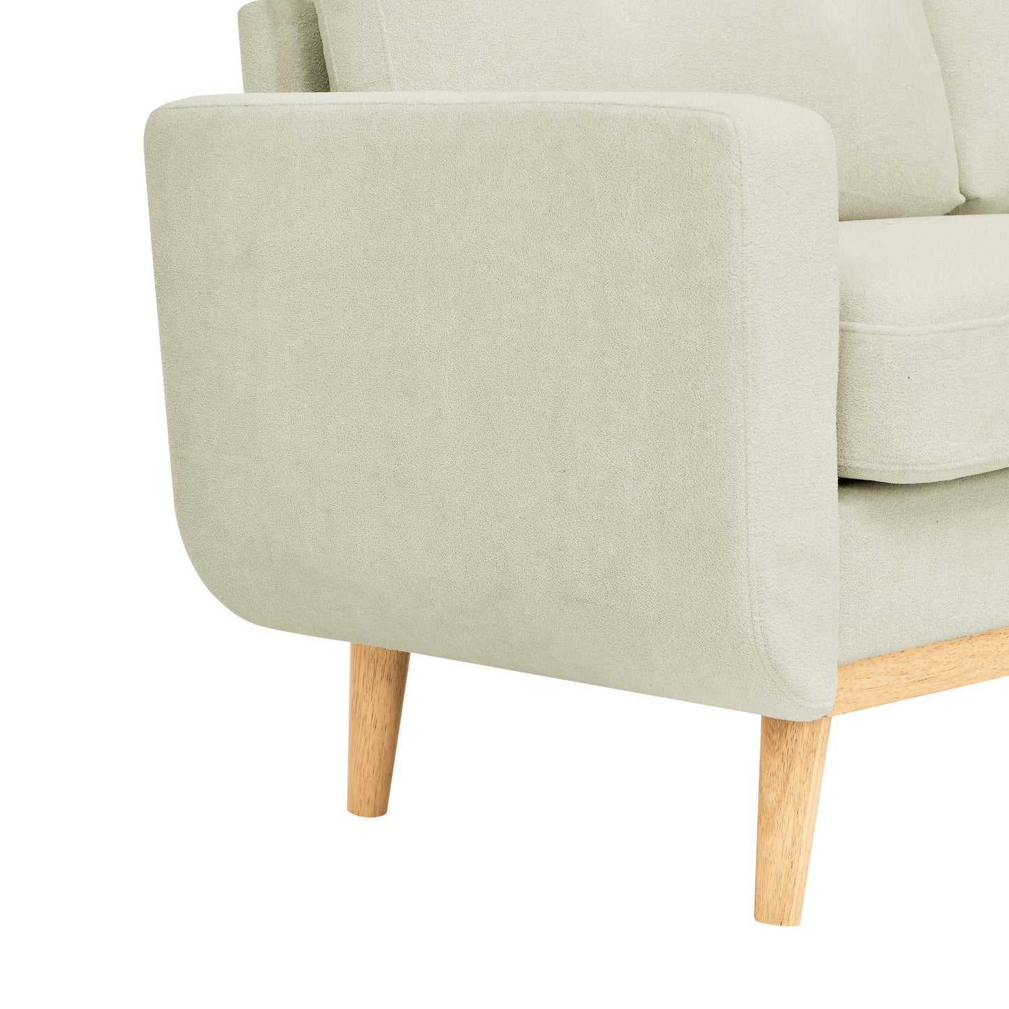 Divano a due posti imbottito e trapuntato in stile moderno di metà secolo, largo 67,7 cm, con gambe in legno