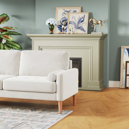 Divano a due posti imbottito da 67,7'' per piccoli spazi con gambe in legno massello, montaggio senza attrezzi