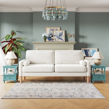 Divano imbottito a 3 posti da 67,7'', con struttura in legno massello, cuscini in schiuma ad alta densità, montaggio senza attrezzi