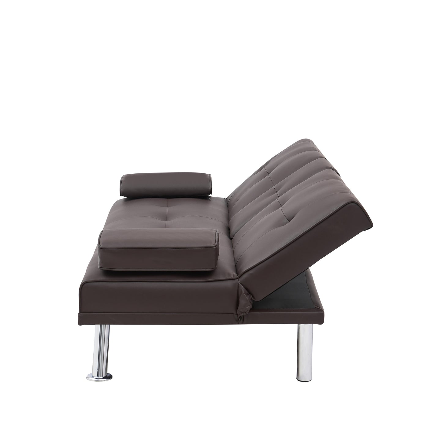 Divano letto pieghevole multifunzionale doppio in PU da 67 pollici con tavolino da caffè