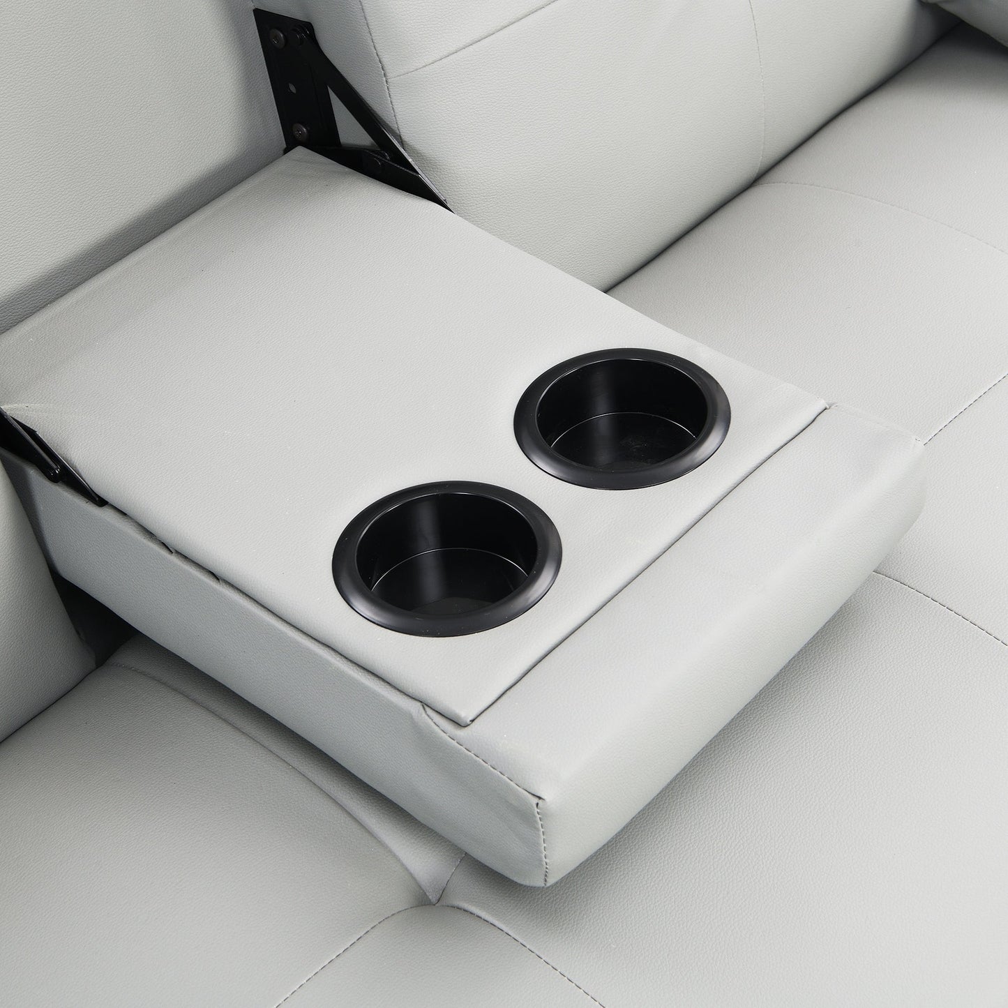 Divano letto pieghevole multifunzionale doppio in PU da 67 pollici con tavolino da caffè