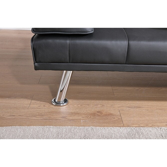 Divano letto pieghevole multifunzionale doppio in PU da 67 pollici con tavolino da caffè