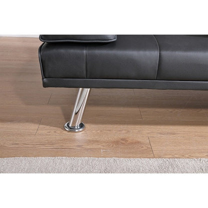 Divano letto pieghevole multifunzionale doppio in PU da 67 pollici con tavolino da caffè