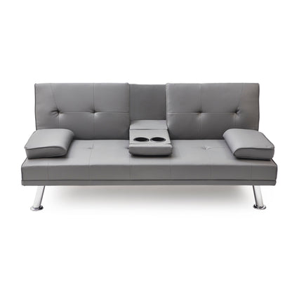 Divano letto pieghevole multifunzionale doppio in PU da 67 pollici con tavolino da caffè