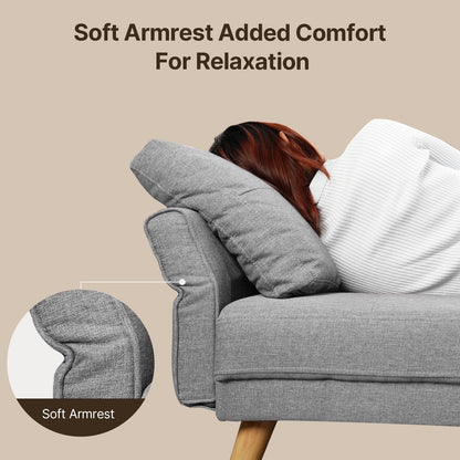 Divano da 67" con braccioli morbidi, piccolo divano con 3 comodi cuscini, divano a 3 posti per soggiorno