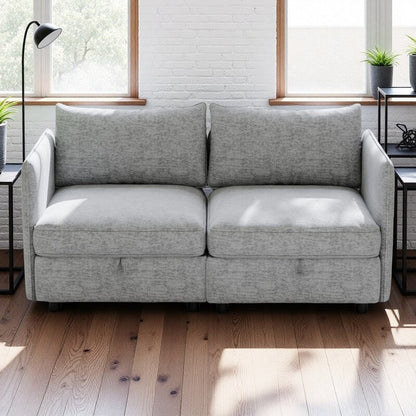 Divano a due posti in ciniglia di metà secolo, con vano portaoggetti nascosto e capacità di 250 libbre