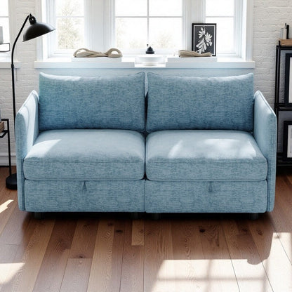 Divano a due posti in ciniglia di metà secolo, con vano portaoggetti nascosto e capacità di 250 libbre