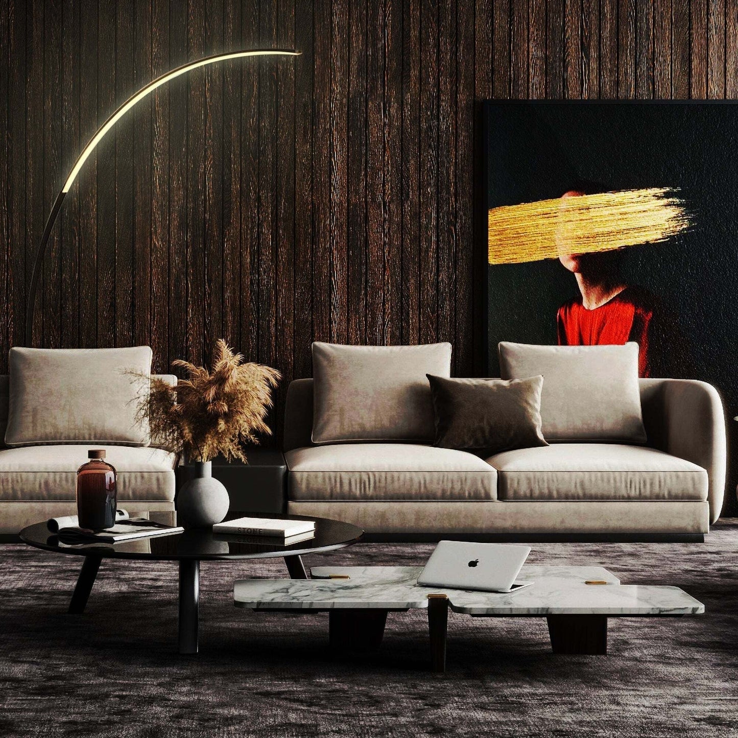 Lampada da terra ad arco/arco a LED dimmerabile 69 - RGBW - N/D