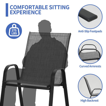 Set da pranzo per patio da 7/11 pezzi con tavolo da pranzo rettangolare estensibile in alluminio e sedie da pranzo in textilene da 6/10 pezzi