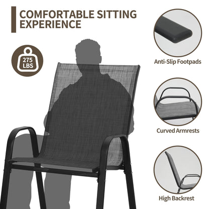 Set da pranzo per patio da 7/11 pezzi con tavolo da pranzo rettangolare estensibile in alluminio e sedie da pranzo in textilene da 6/10 pezzi