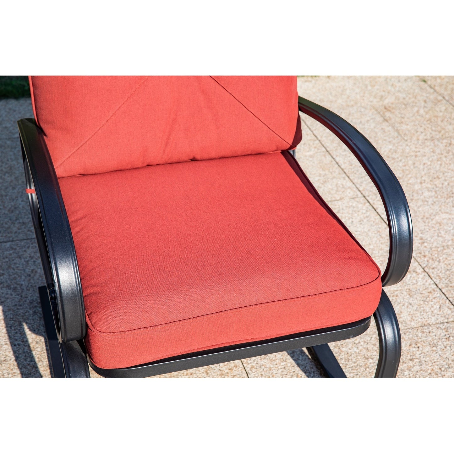 Set da pranzo per patio esterno 7/9 pezzi, 6/8 sedie con movimento a molla e cuscino, 1 sedia rettangolare