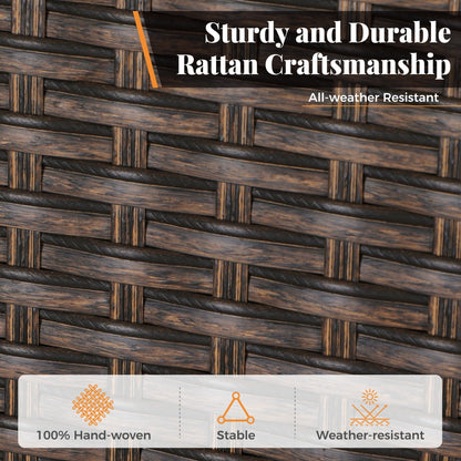 Set da pranzo per patio 7/9, tavolo da pranzo rettangolare espandibile per esterni con sedie in rattan