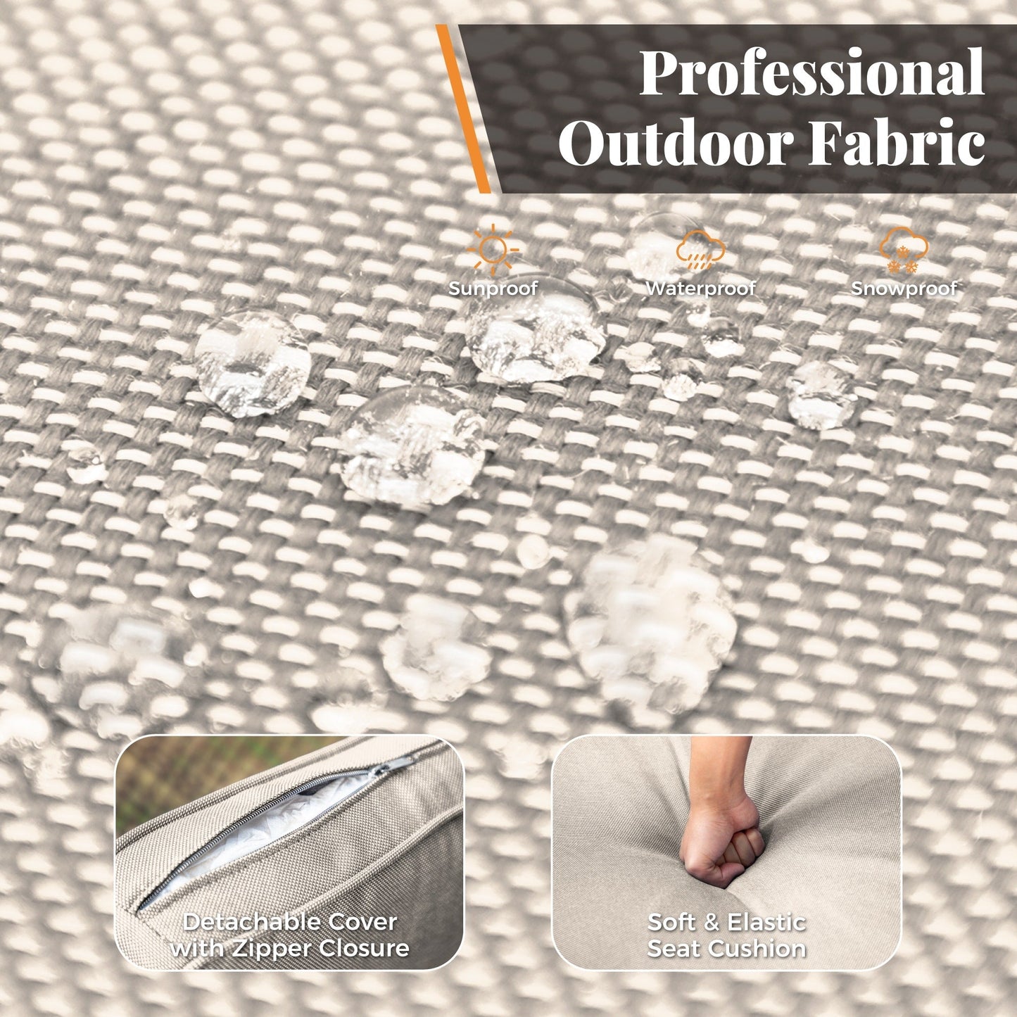 Set da pranzo per patio 7/9, tavolo da pranzo rettangolare espandibile per esterni con sedie in rattan