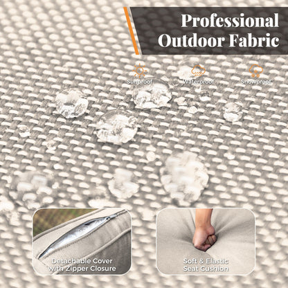 Set da pranzo per patio 7/9, tavolo da pranzo rettangolare espandibile per esterni con sedie in rattan