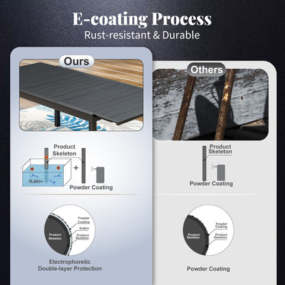 Set da pranzo per patio 7/9, tavolo da pranzo rettangolare espandibile per esterni con sedie in rattan