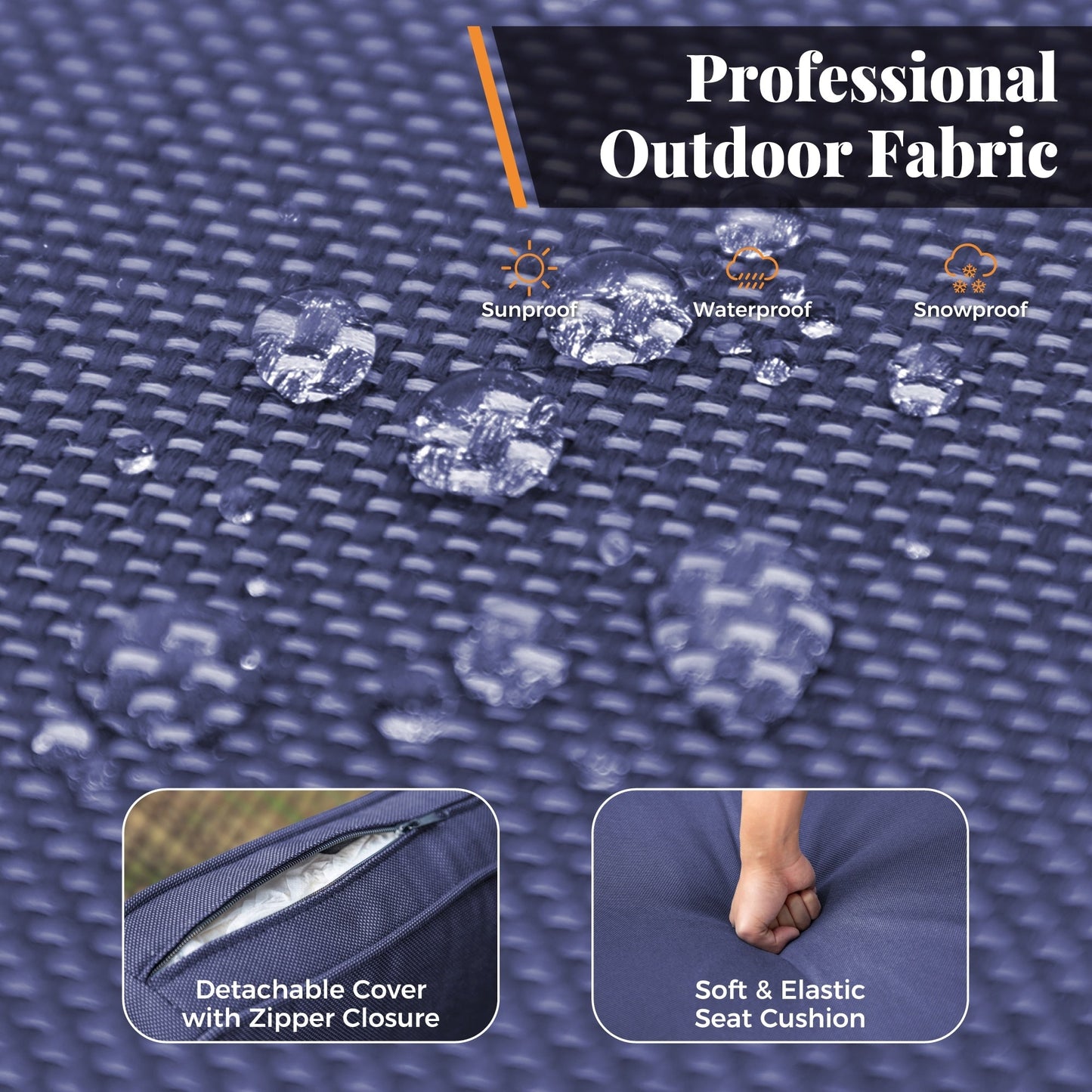 Set da pranzo per patio 7/9, tavolo da pranzo rettangolare espandibile per esterni con sedie in rattan