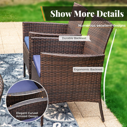 Set da pranzo per patio 7/9, tavolo da pranzo rettangolare espandibile per esterni con sedie in rattan