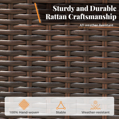 Set da pranzo per patio 7/9, tavolo da pranzo rettangolare espandibile per esterni con sedie in rattan