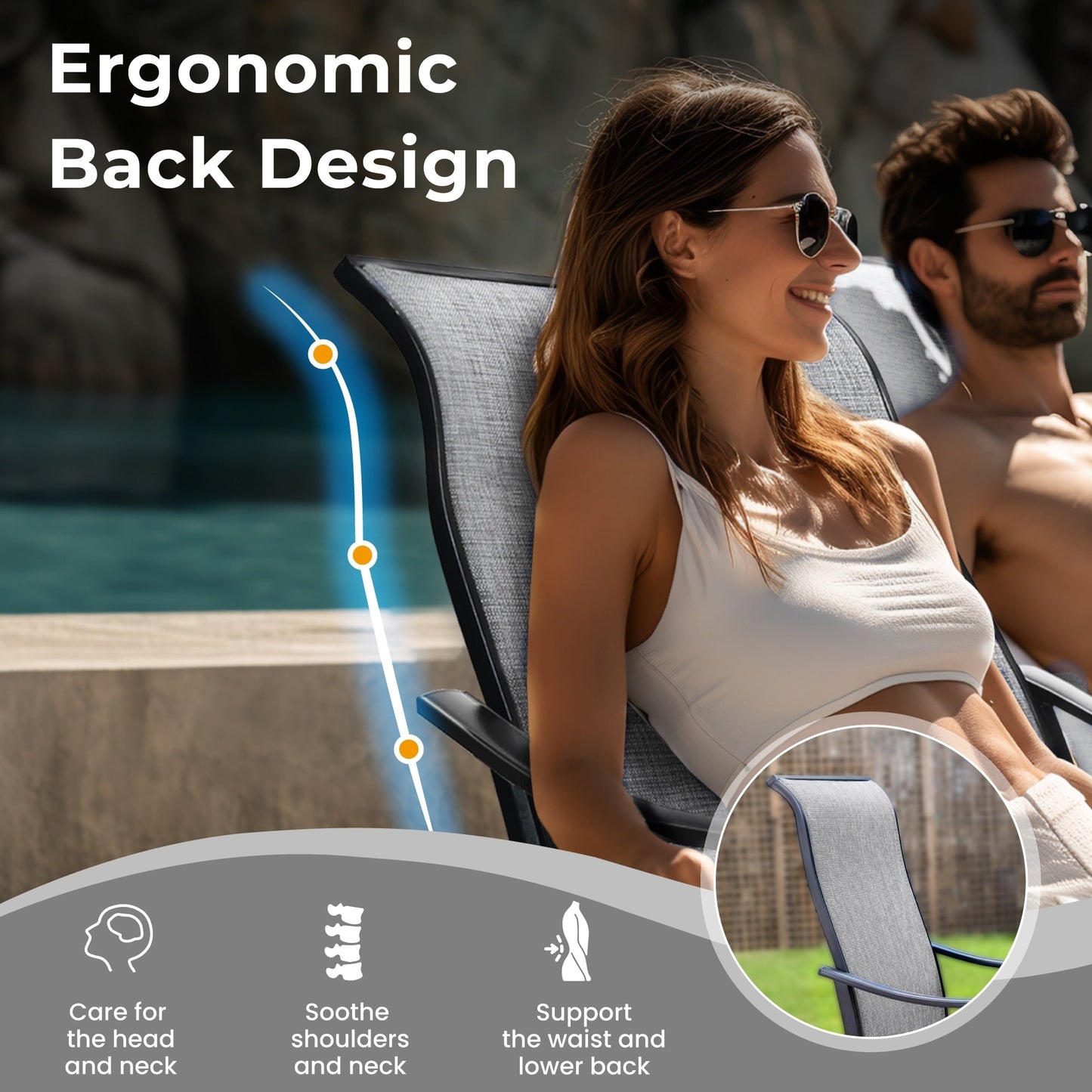 MAISON ARTS Set di mobili da pranzo per patio da 7/9 pezzi con sedie girevoli e 1 tavolo da pranzo rettangolare espandibile per esterni