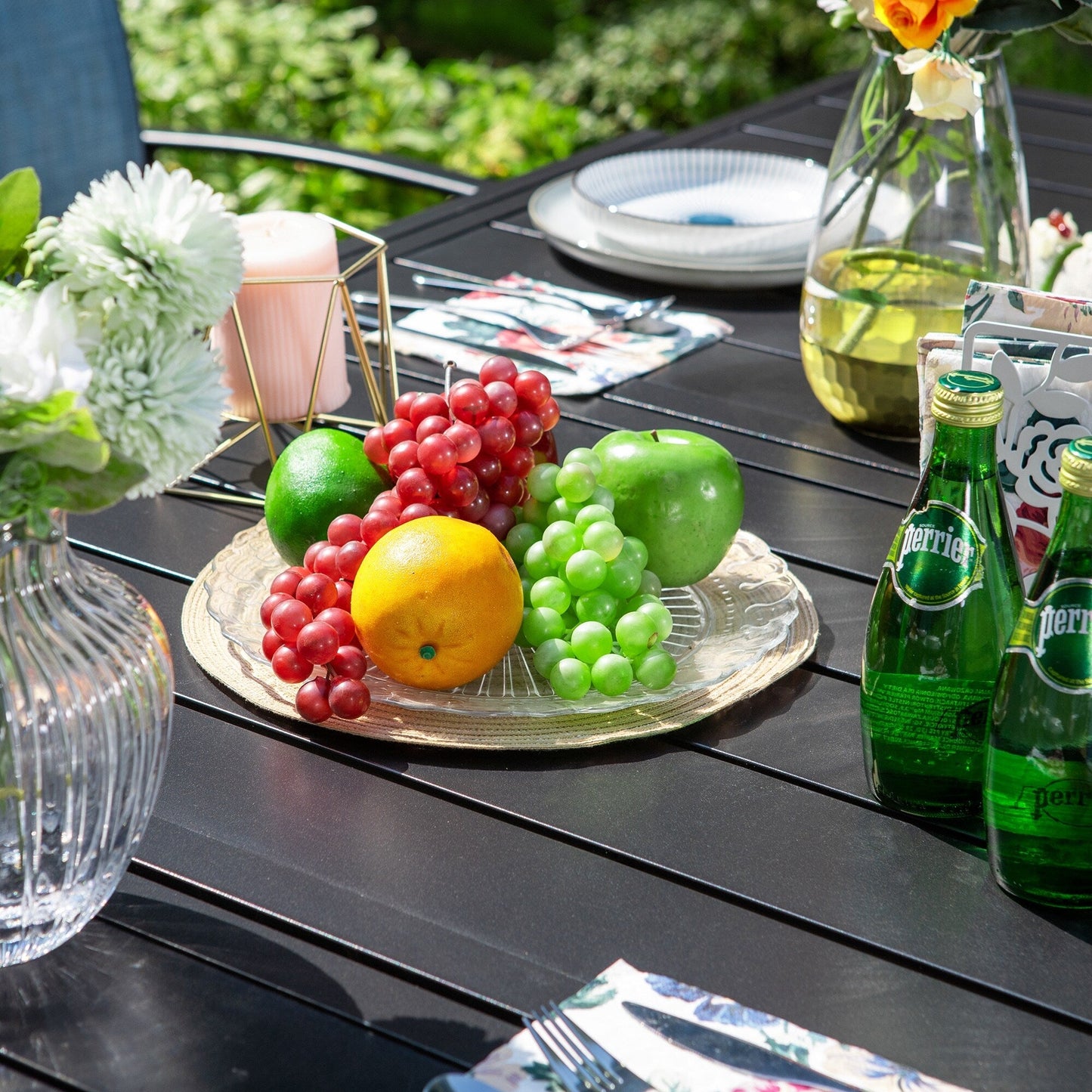 MAISON ARTS Set da pranzo per patio da 7/9 pezzi con tavolo rettangolare in metallo estensibile e 6/8 sedie da pranzo in textilene