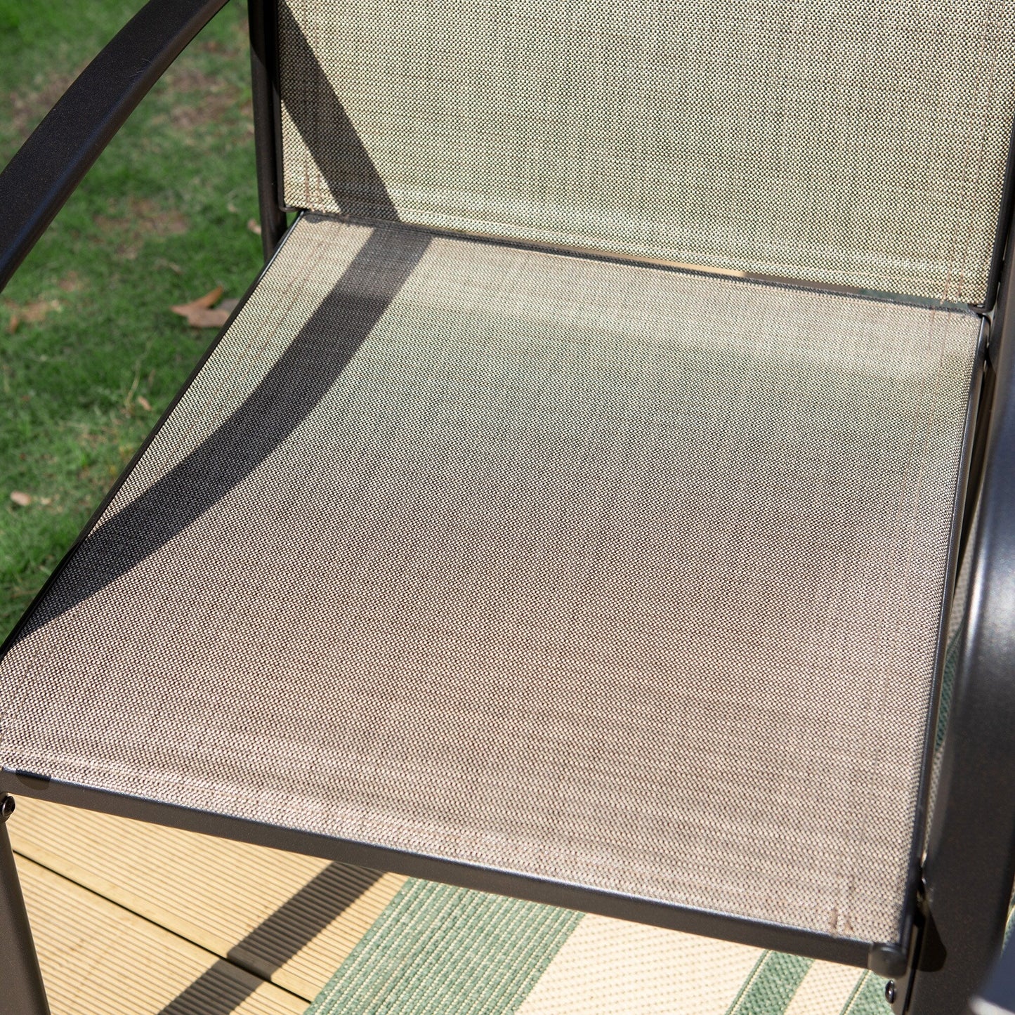 MAISON ARTS Set da pranzo per patio da 7/9 pezzi con tavolo rettangolare in metallo estensibile e 6/8 sedie da pranzo in textilene