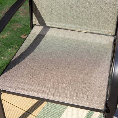 MAISON ARTS Set da pranzo per patio da 7/9 pezzi con tavolo rettangolare in metallo estensibile e 6/8 sedie da pranzo in textilene