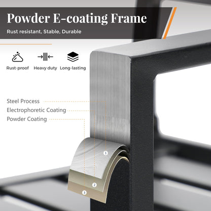 MAISON ARTS Set da pranzo da giardino con rivestimento E-coating da 9 pezzi, composto da 8 sedie impilabili e 1 tavolo estensibile in metallo